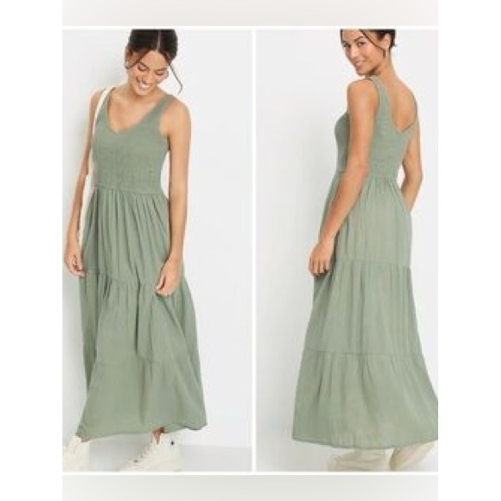 Lascana Sage Green Women's Maxi Dress Size Medium Resortwear Summer Beach